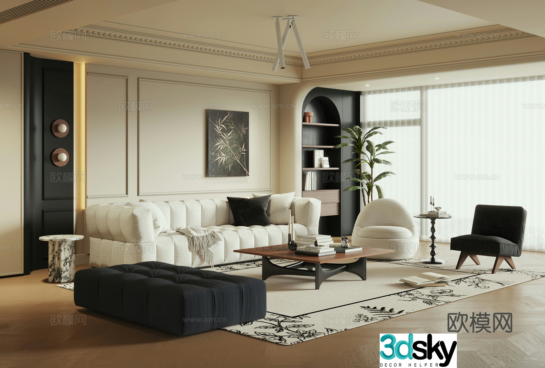 French living room 3d model