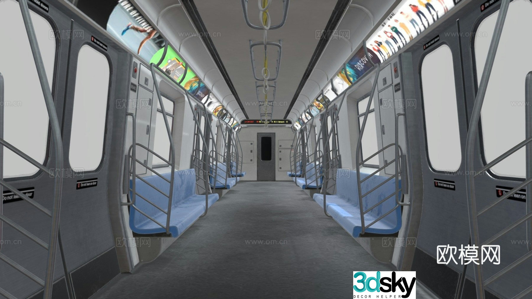 Subway car urban rail 3d model