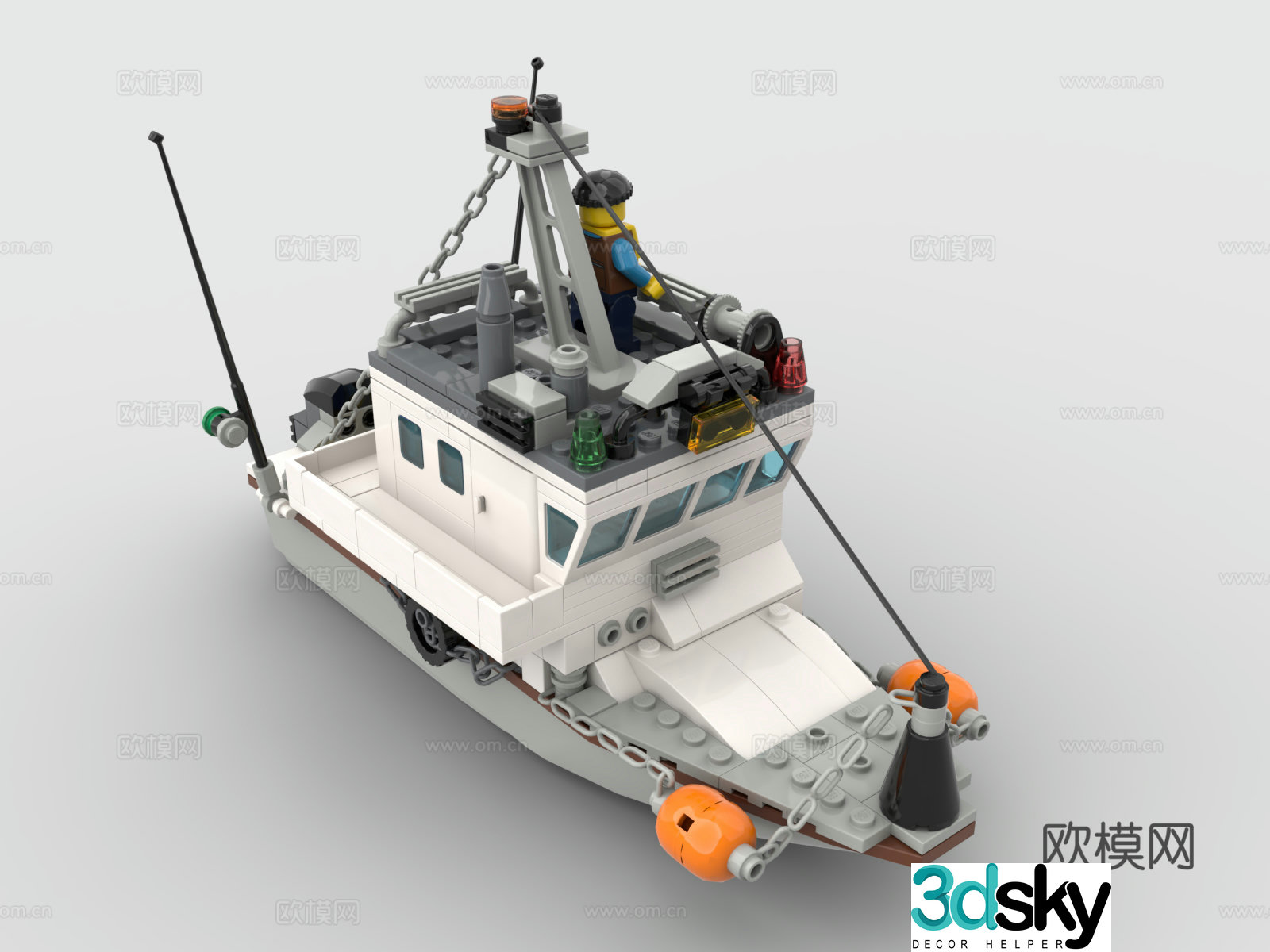 Lego LEGO toys building blocks sailing boat fishing boat 3d model