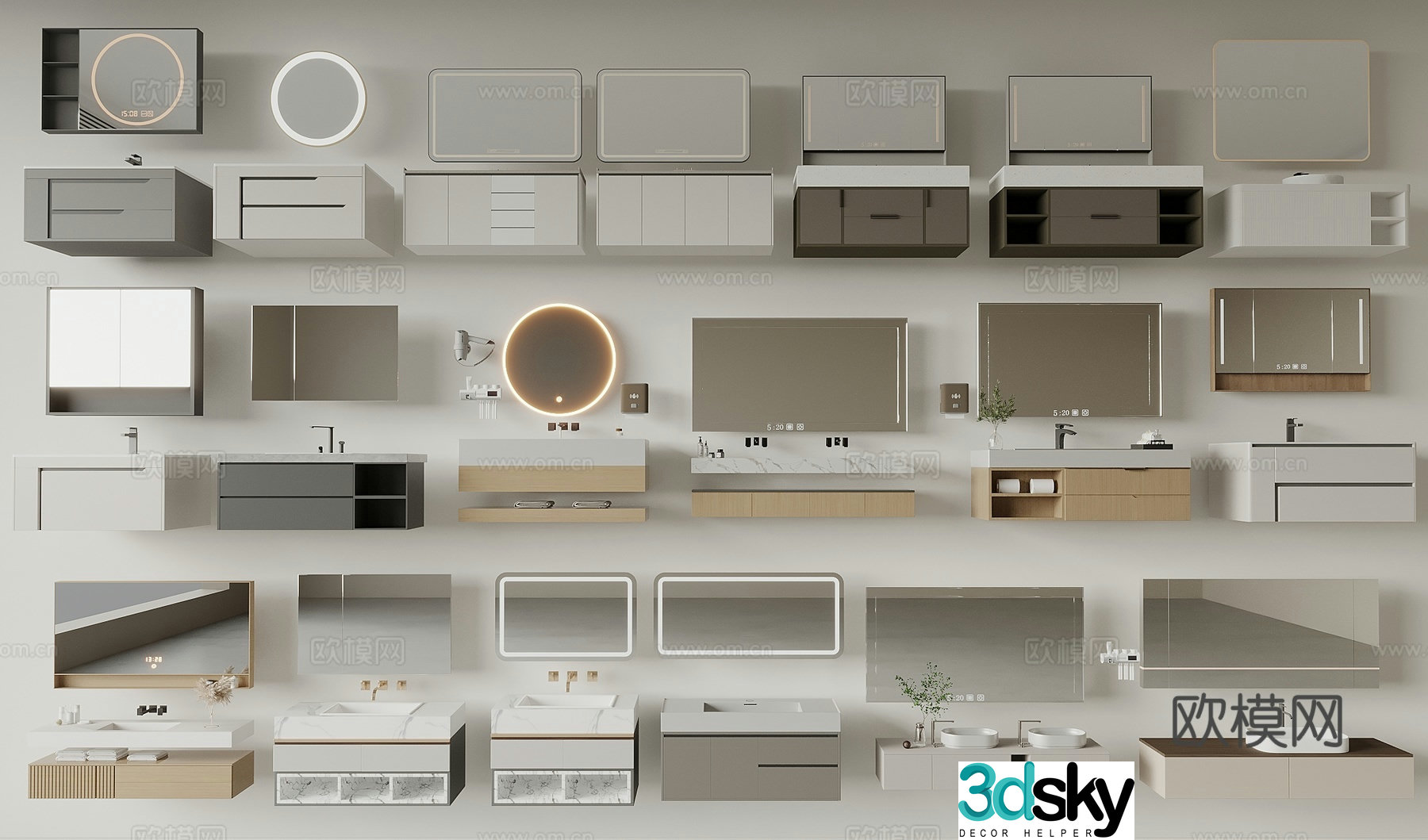 Modern bathroom cabinet sink 3d model