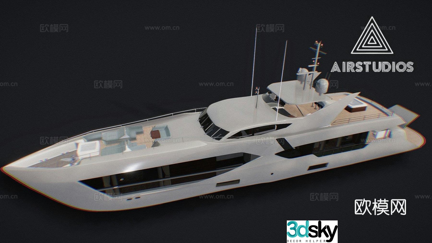 yacht cruise ship 3d model