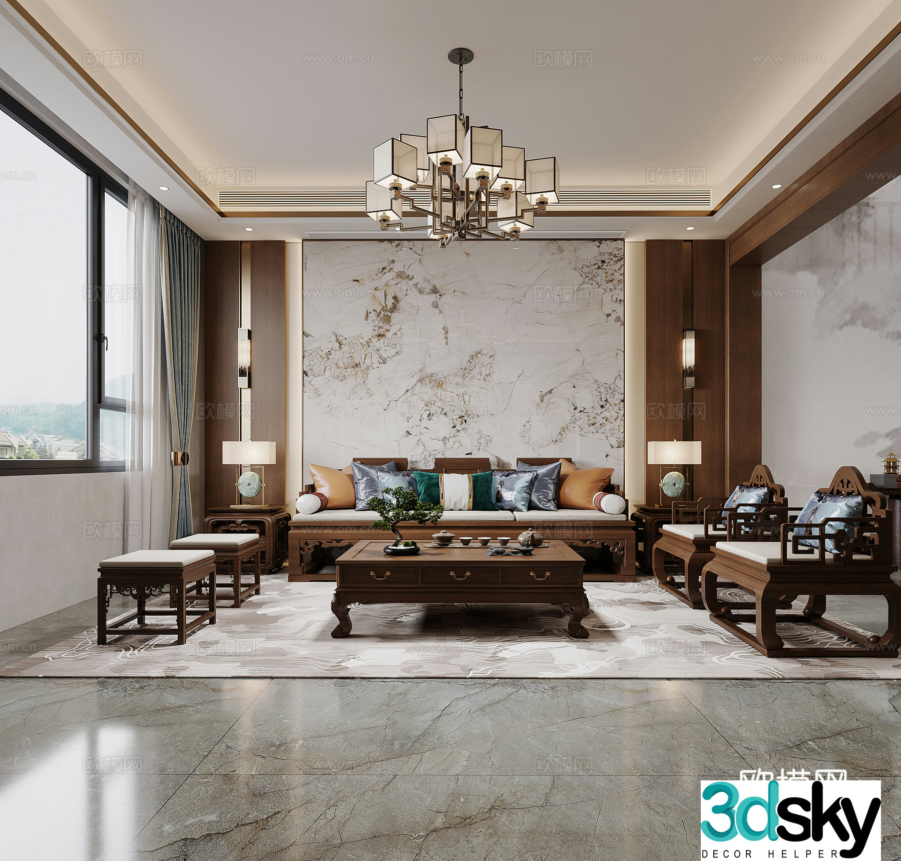 Chinese living room 3d model
