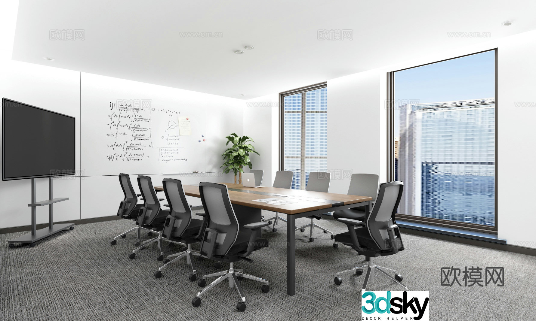 Modern conference room 3d model