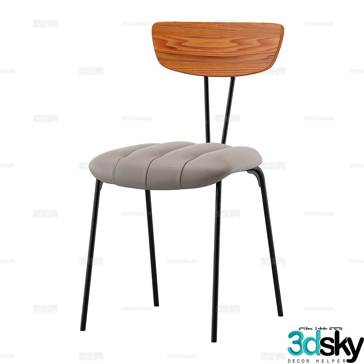 Nordic chair dining chair 3d model