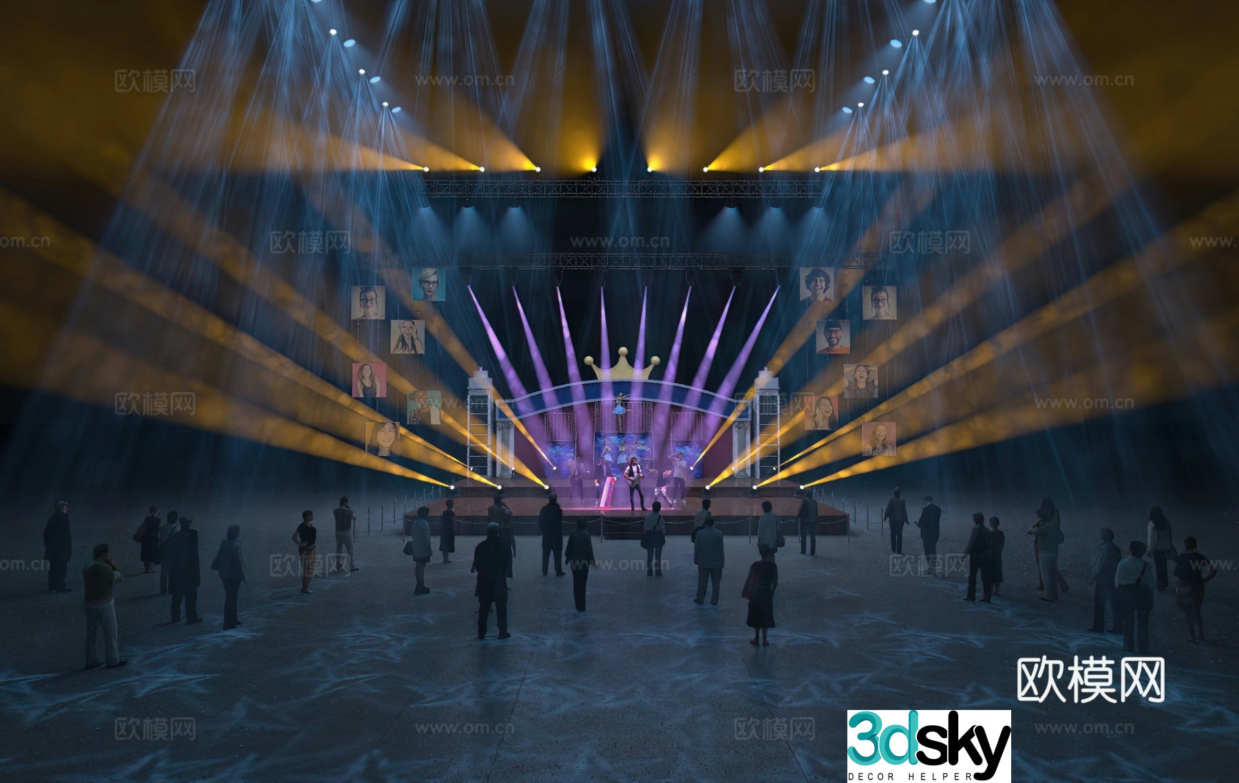 Outdoor stage music festival 3d model