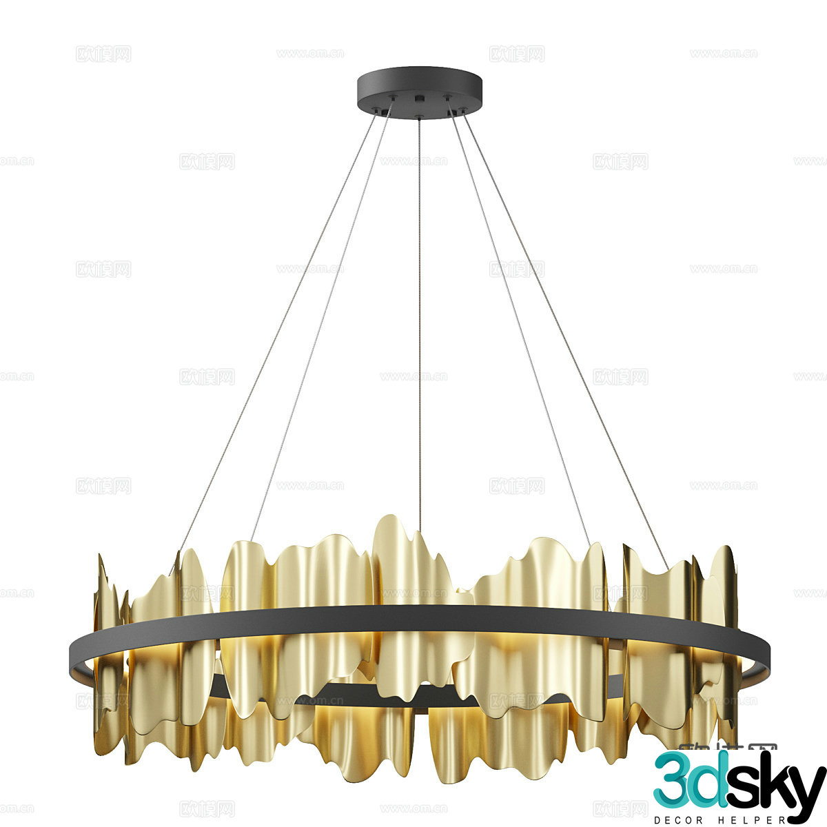 Light luxury chandelier restaurant chandelier 3D model