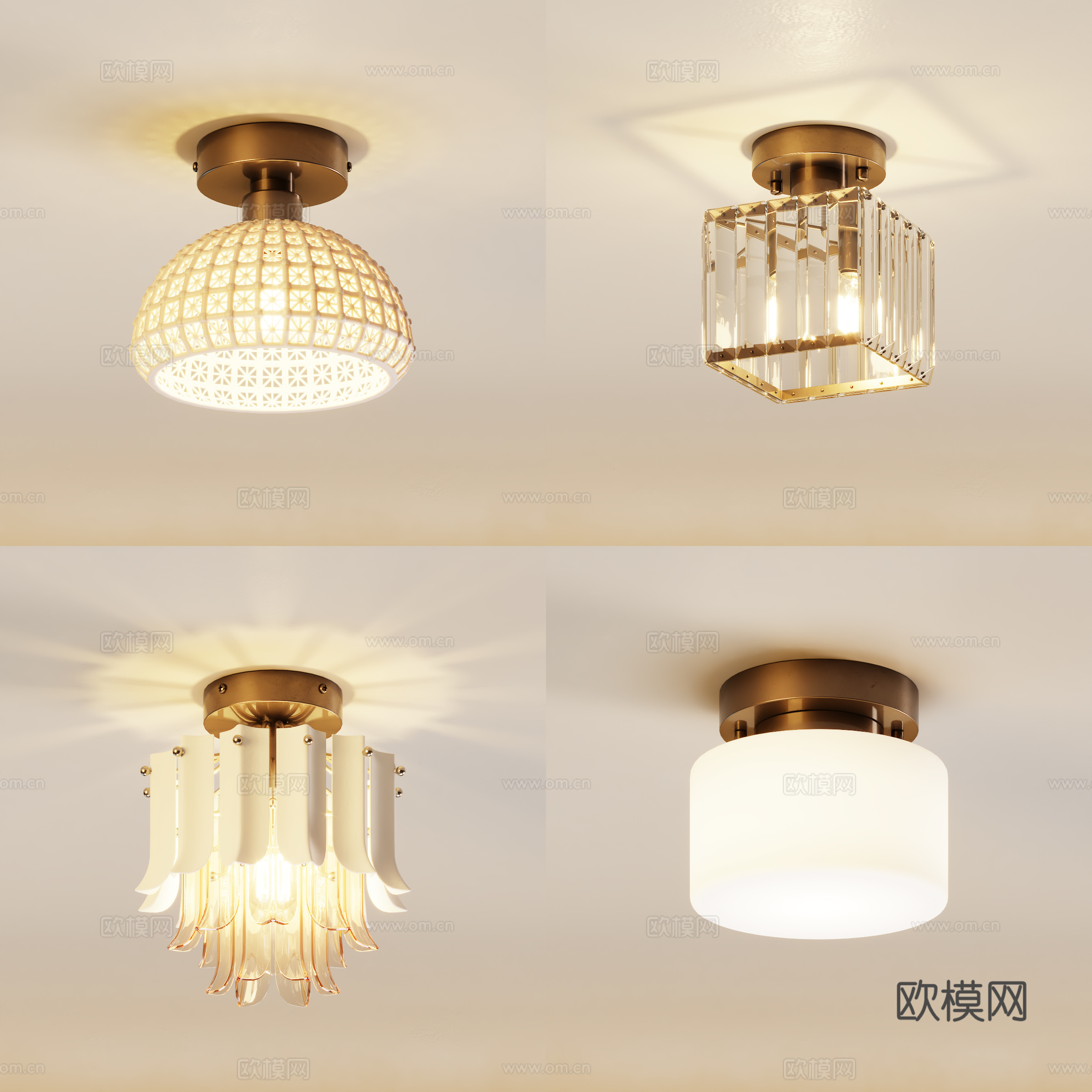 Light luxury chandelier art lamp 3d model