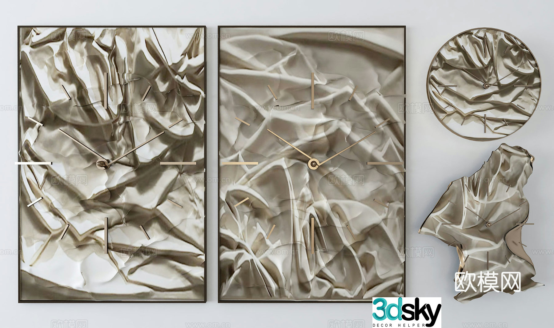 Wall clock irregular clock 3d model
