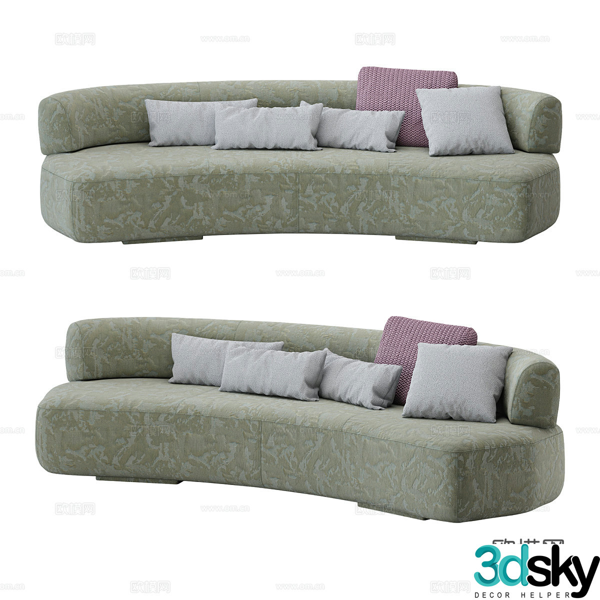 Special shaped sofa curved sofa 3d model