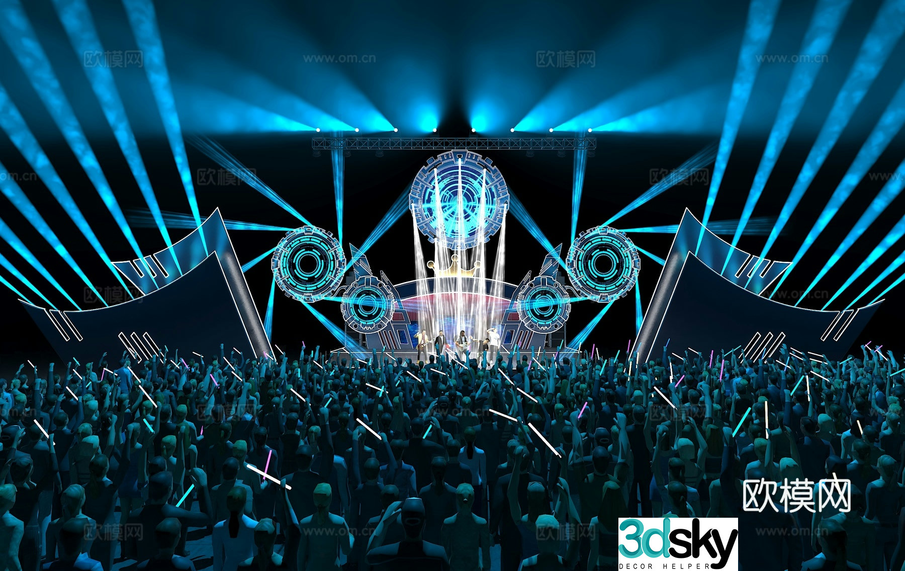 Outdoor stage music festival 3d model