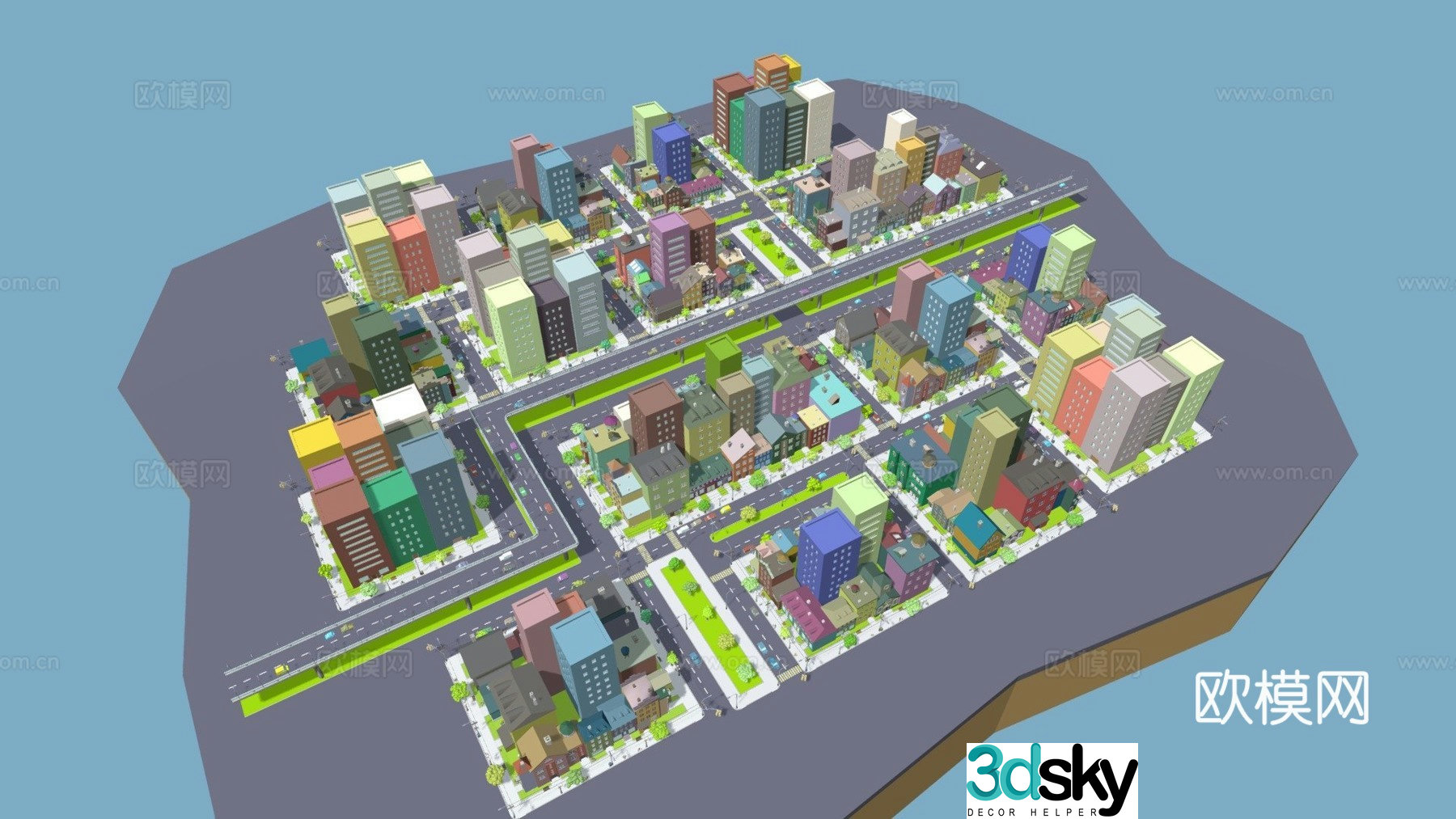 Fantasy city city aerial view 3d model