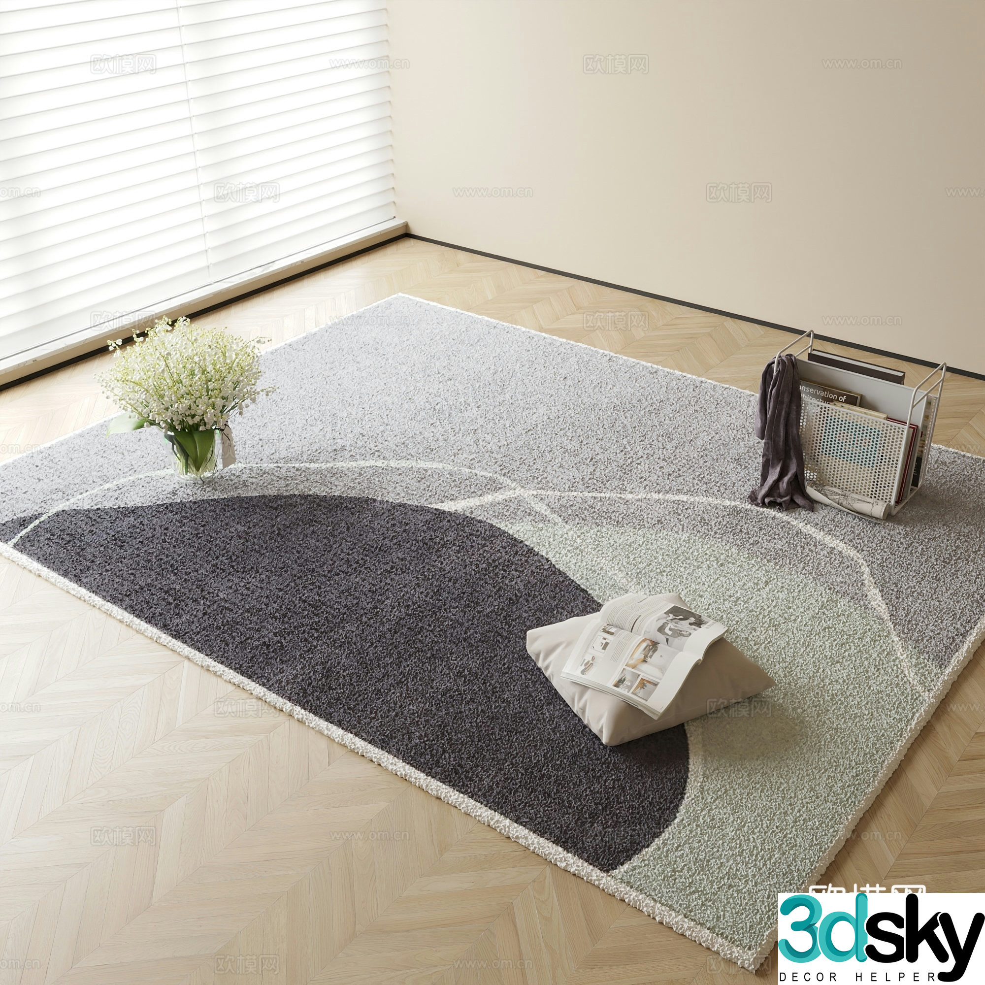 Modern carpet Square carpet 3d model