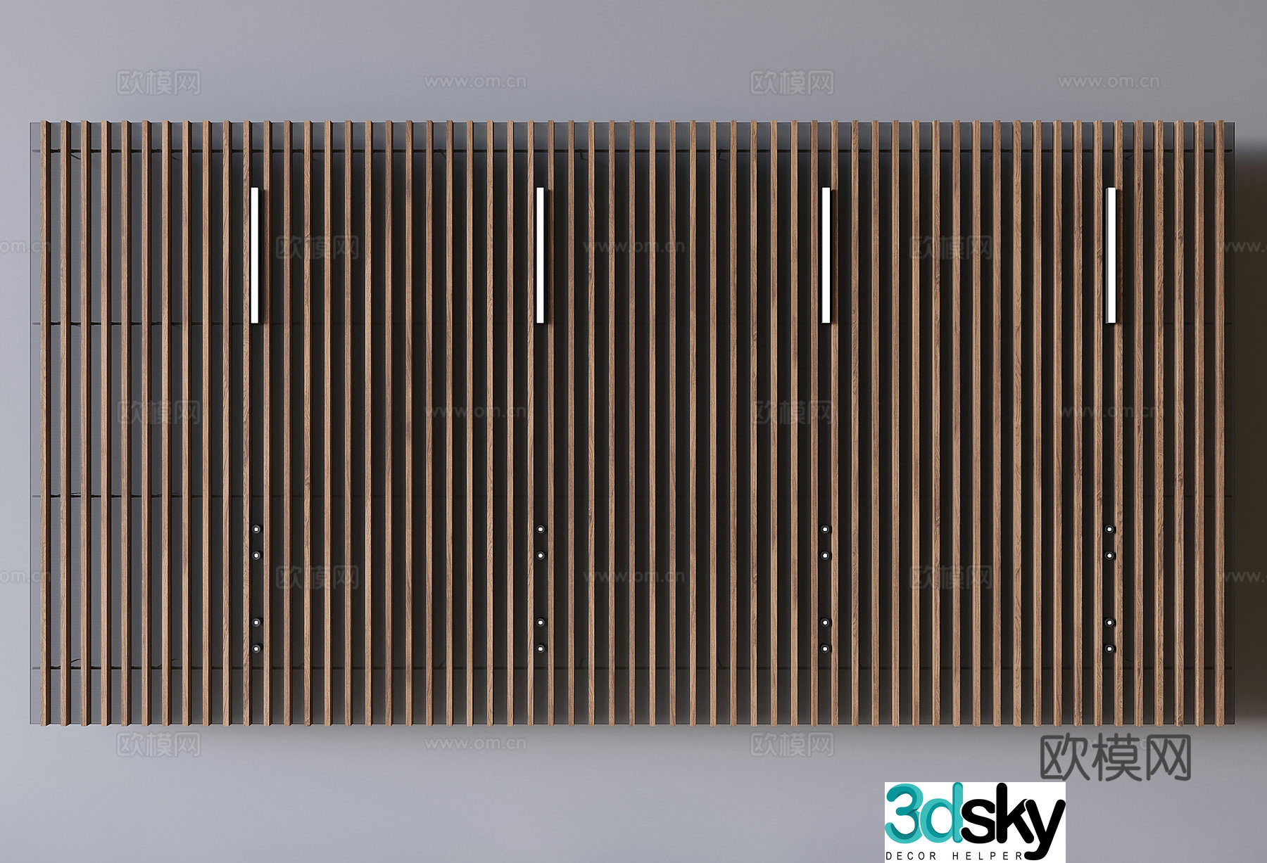 Wooden grille ceiling ceiling 3d model