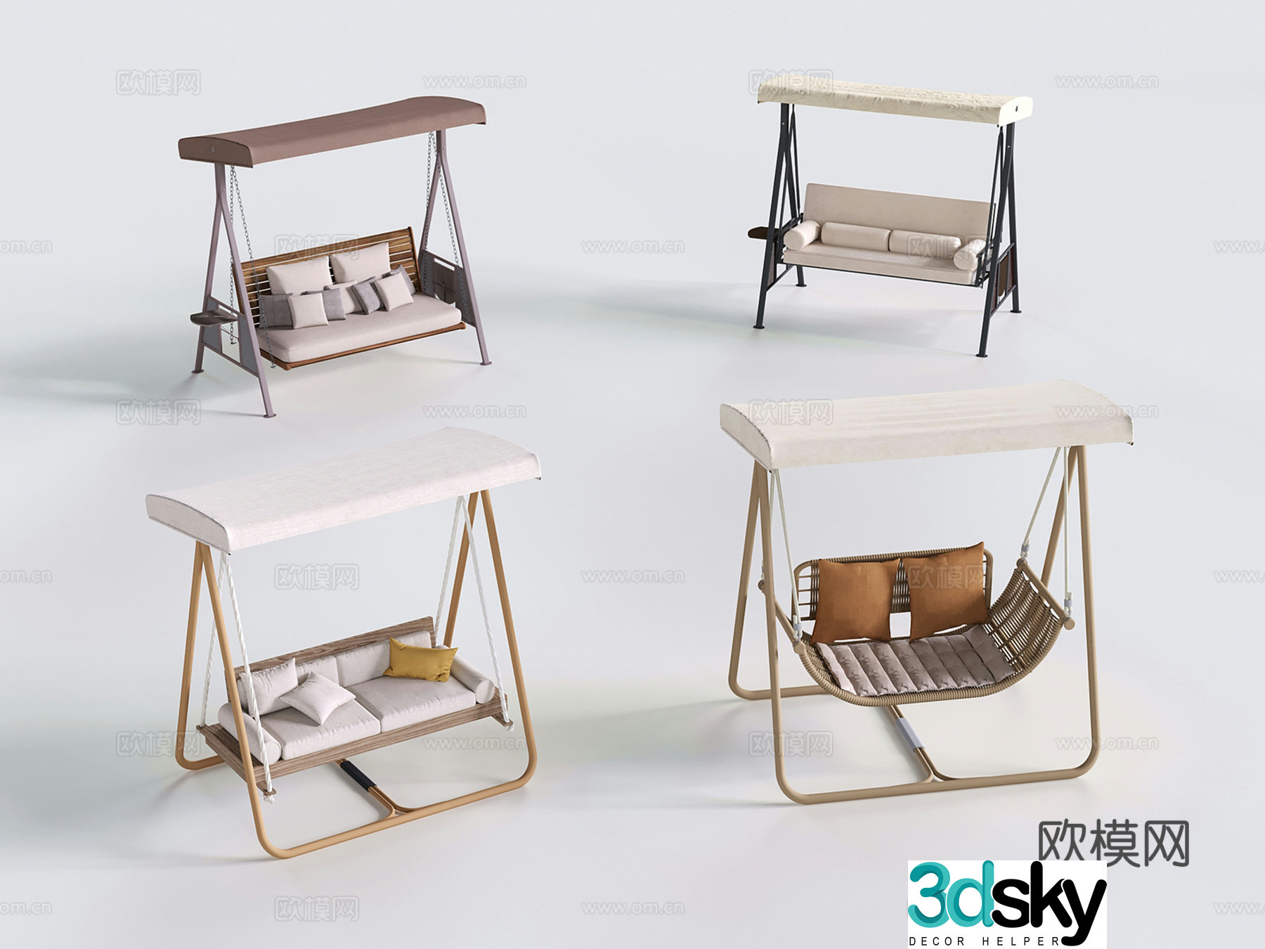 Modern hanging chair swing chair rocking chair 3d model