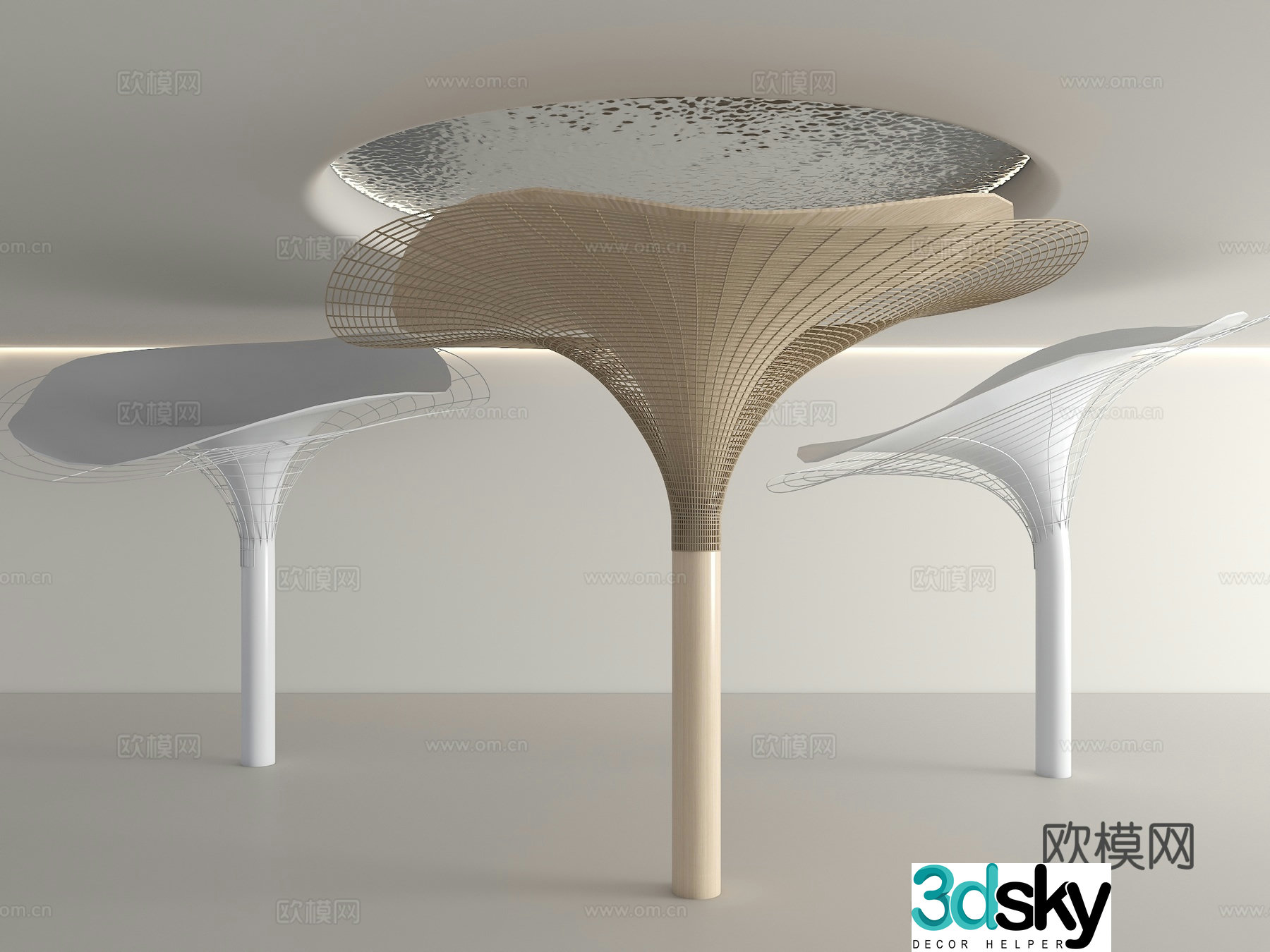 Special-shaped columns decorative columns cylinder 3D model