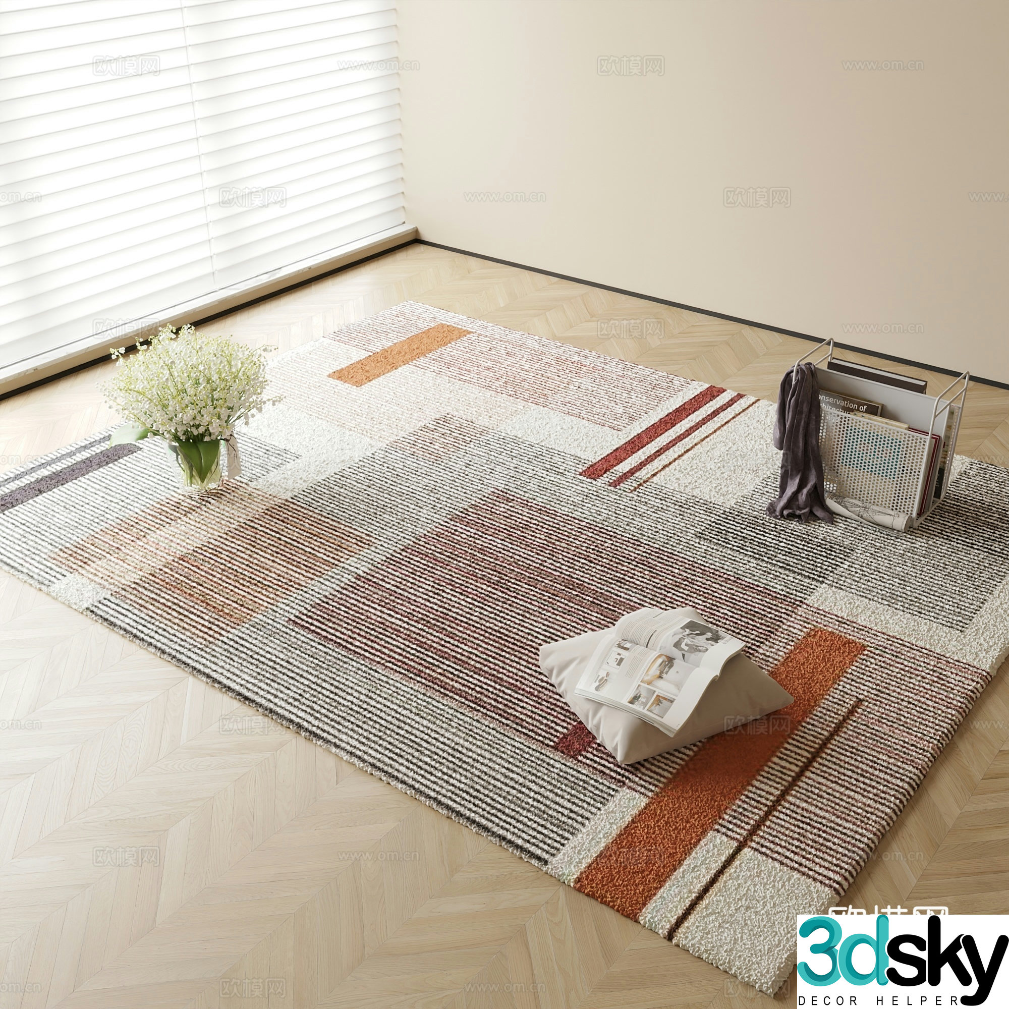 Modern carpet Square carpet 3d model