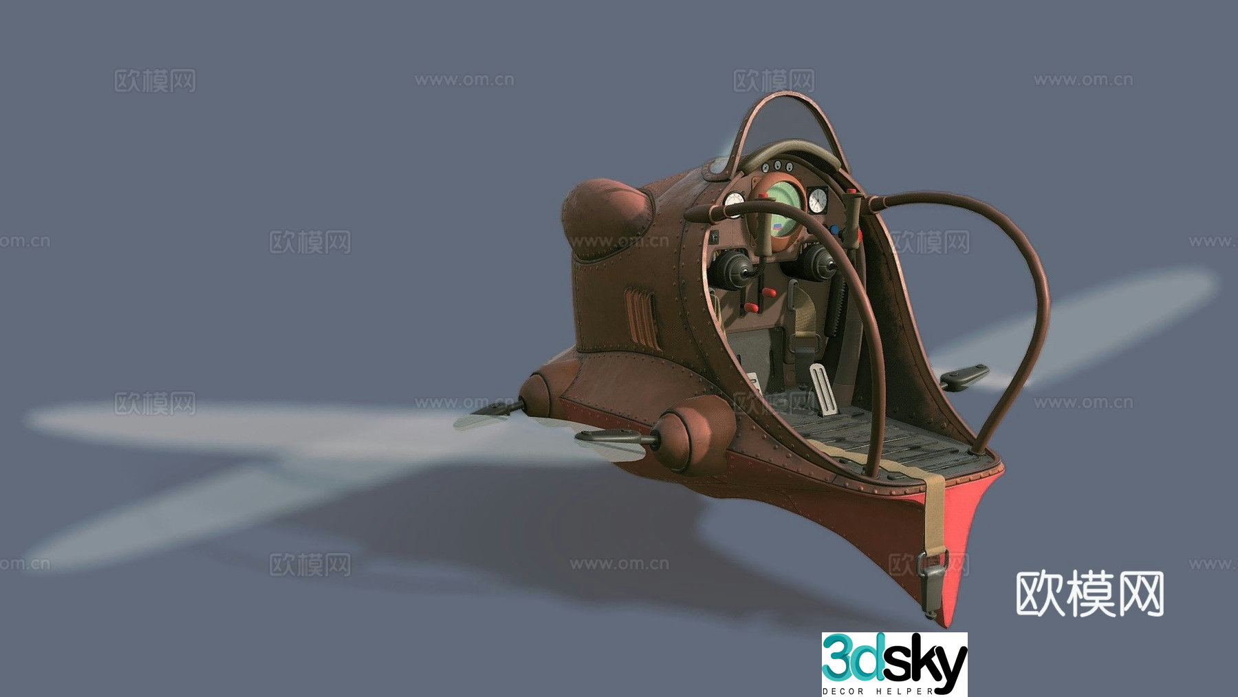 Sci-fi aircraft spaceship 3d model