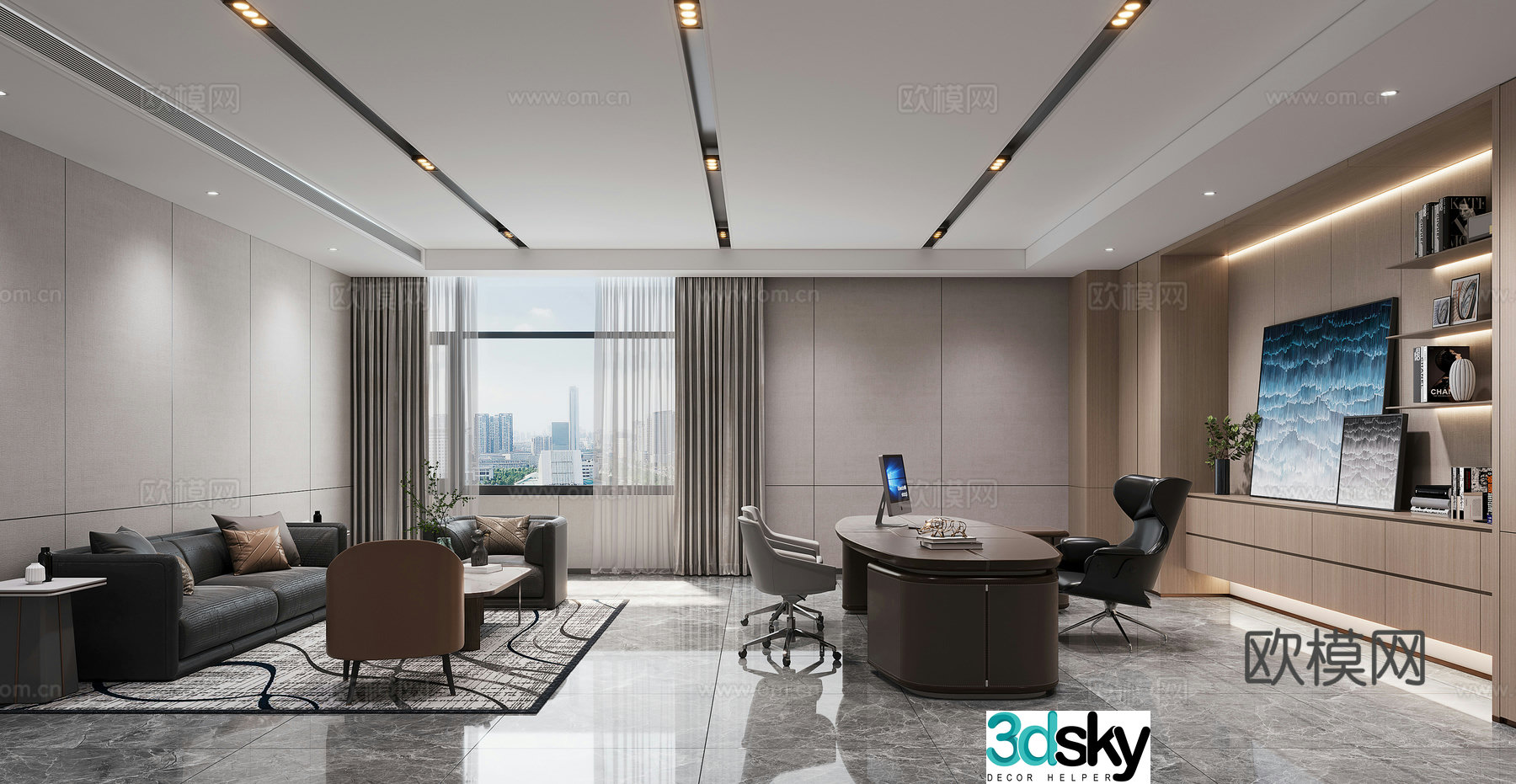 Modern Chairman’s Office General Manager’s Office 3D model