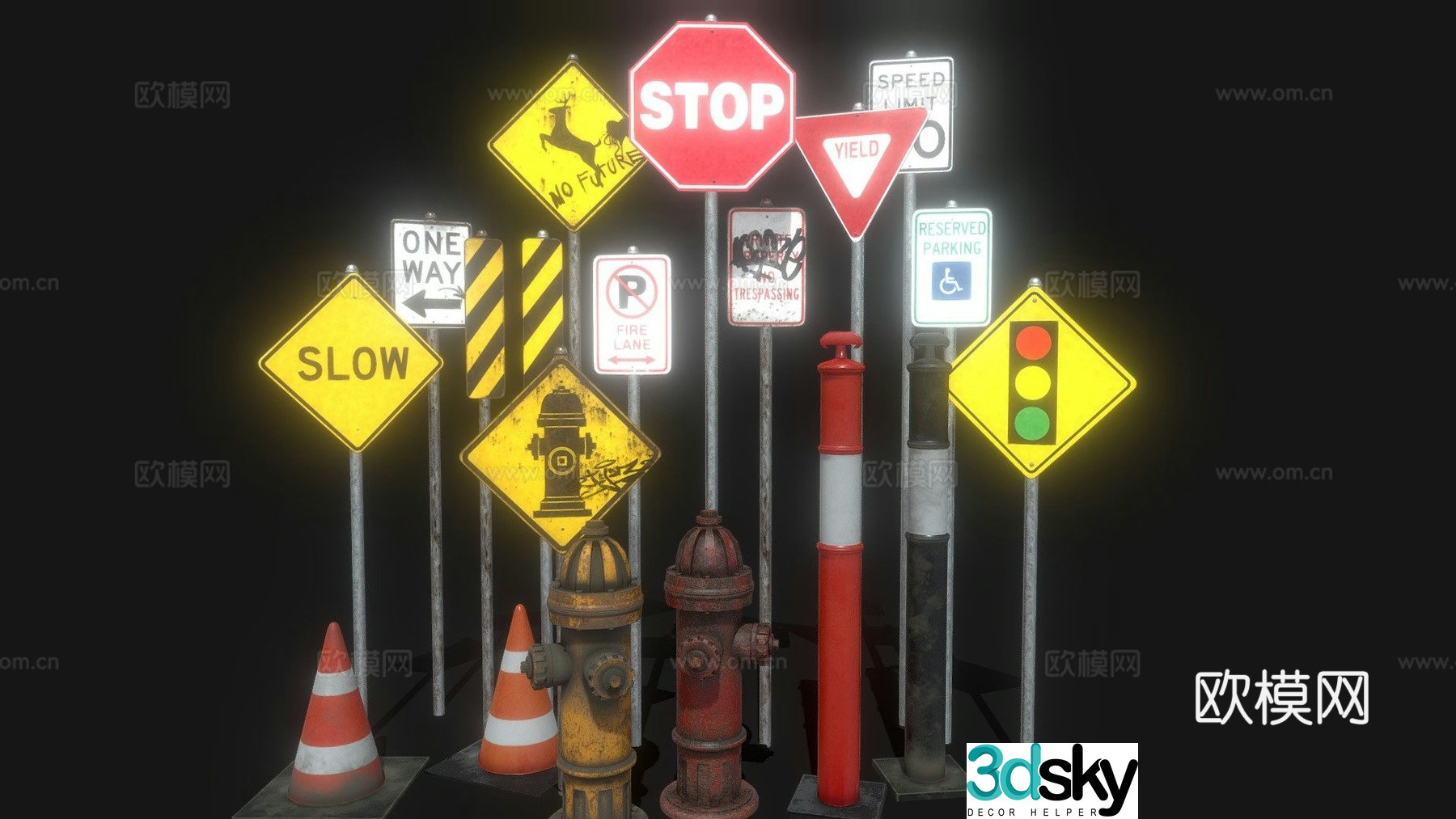 road sign 3d model