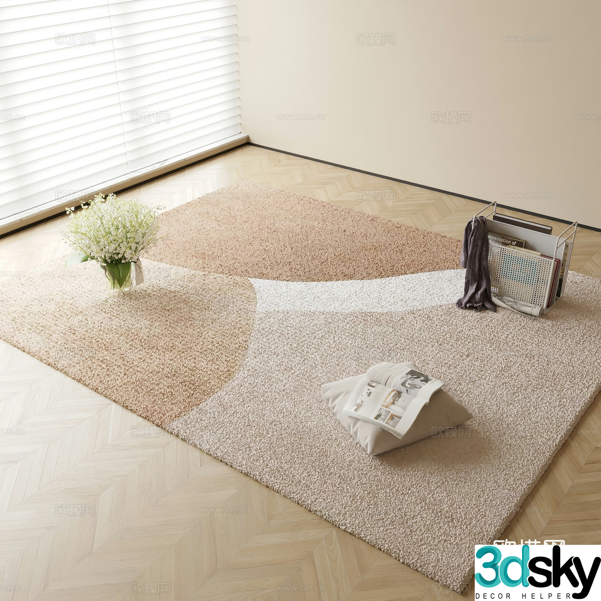 Modern patterned carpet 3d model