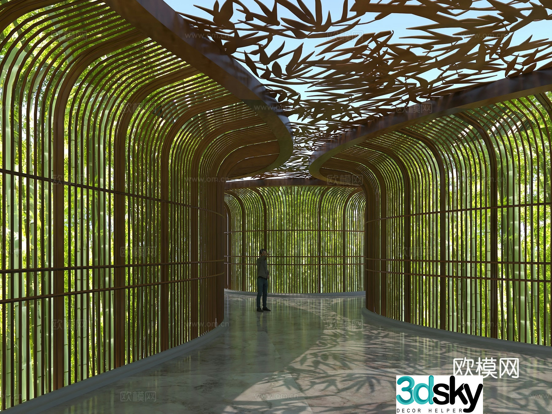 Corridor Bamboo Garden Corridor Bamboo Corridor Bamboo Corridor 3D model