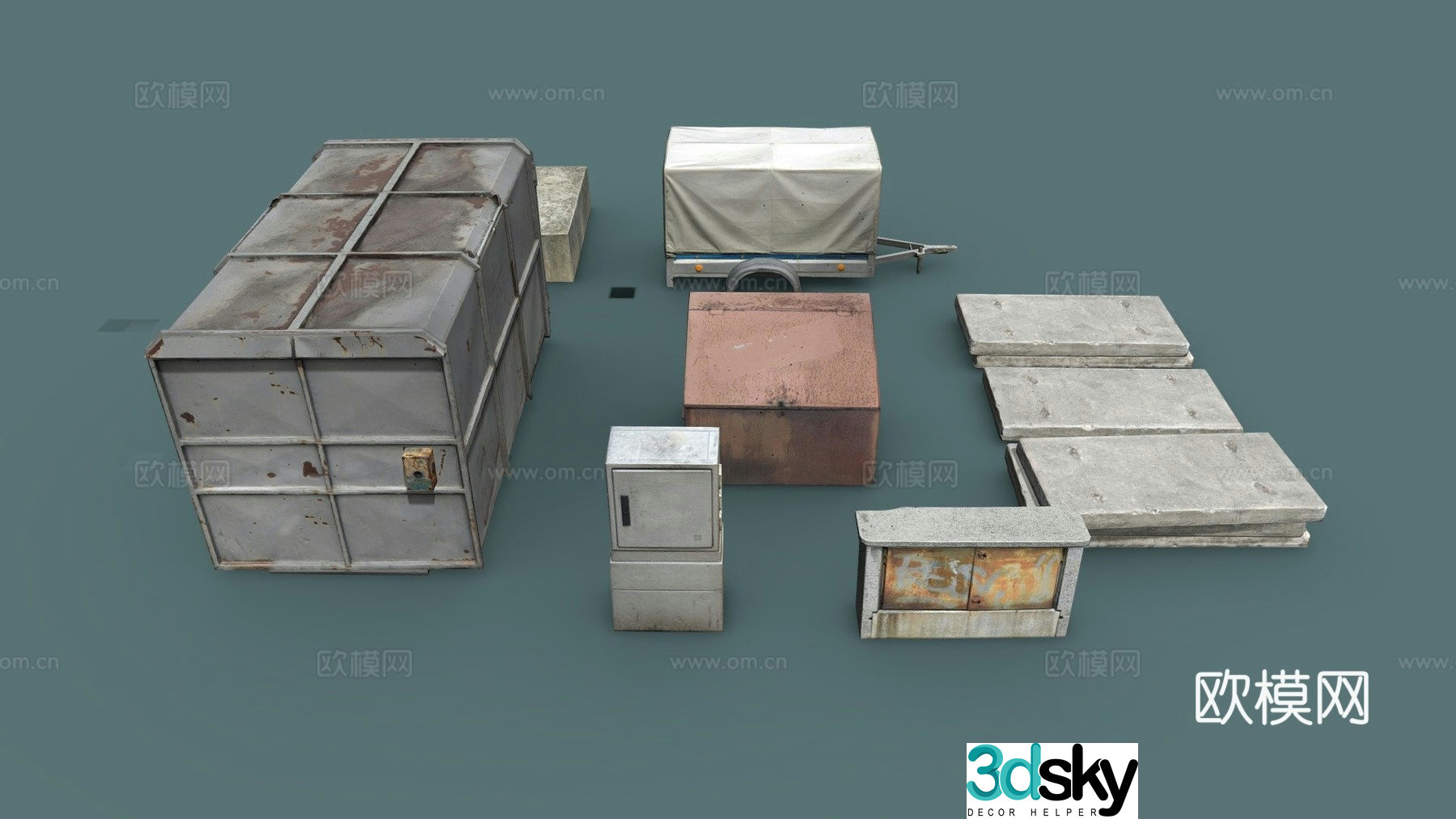 Industrial box 3d model