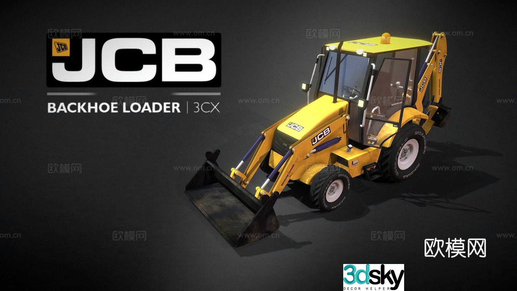 Retro excavator 3d model