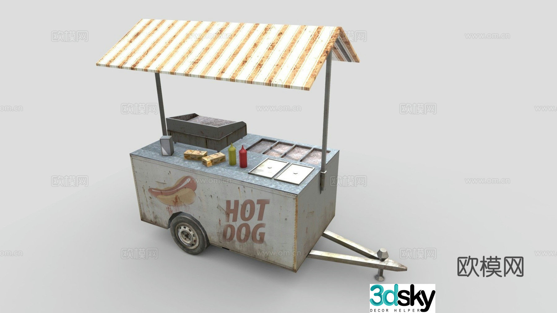 Food cart 3d model