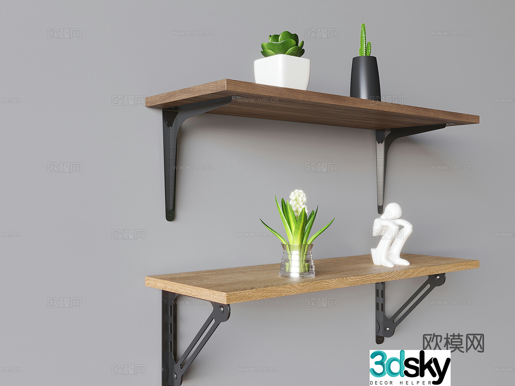 Modern wall cabinet wall hanging shelf 3d model