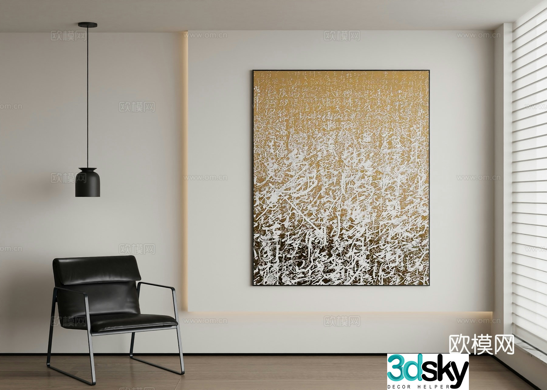 Modern abstract painting decorative painting 3d model