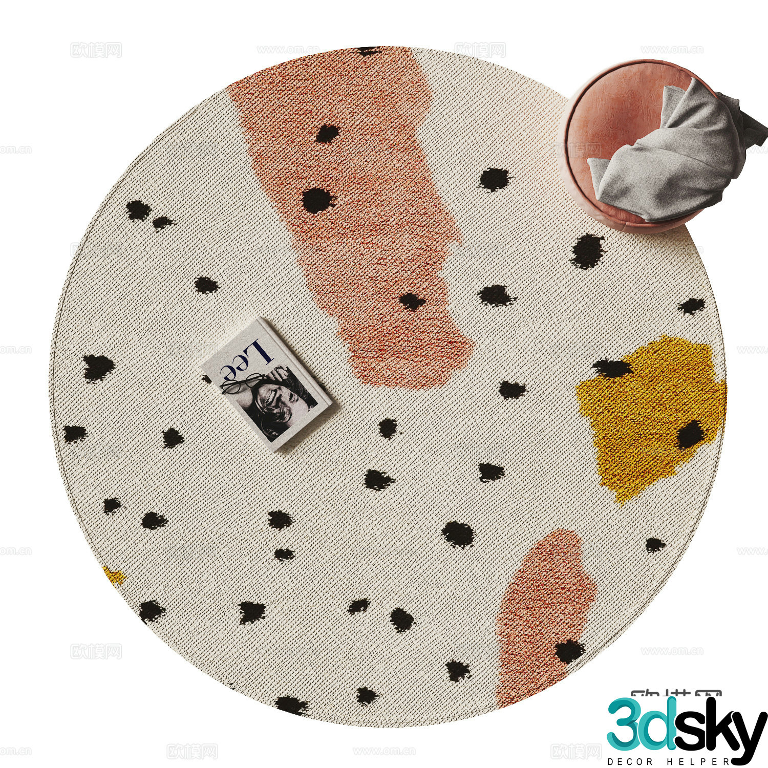 Modern round carpet 3d model