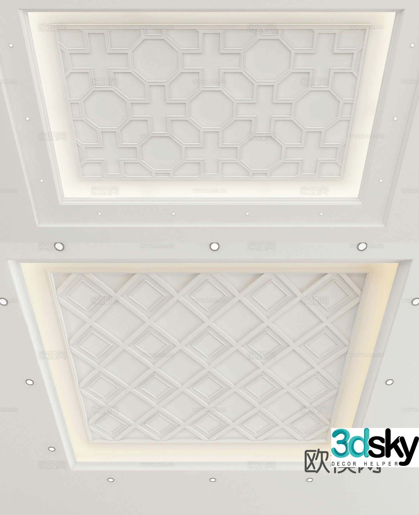 European ceiling geometric ceiling 3d model