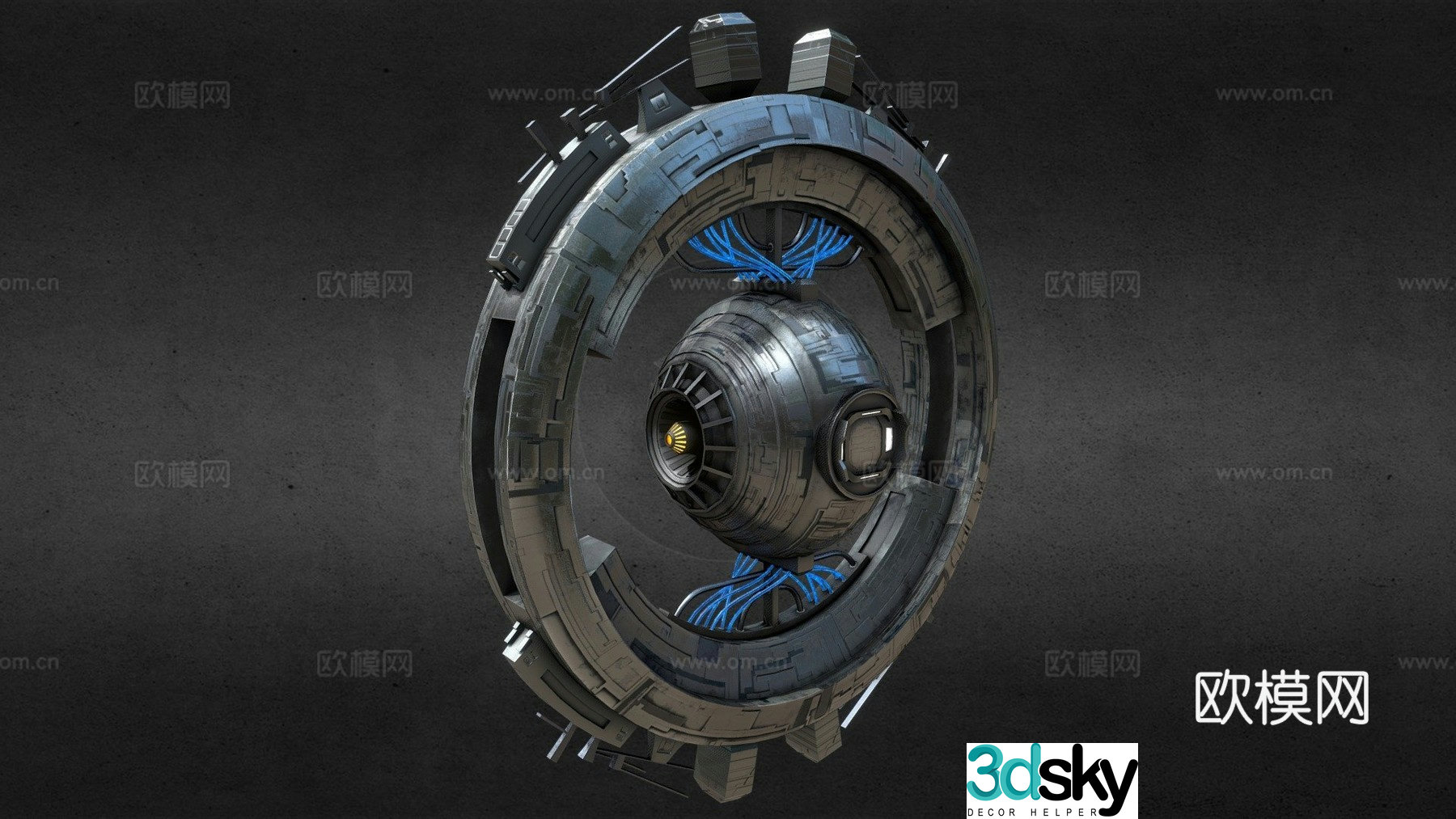 Sci-fi space station 3d model