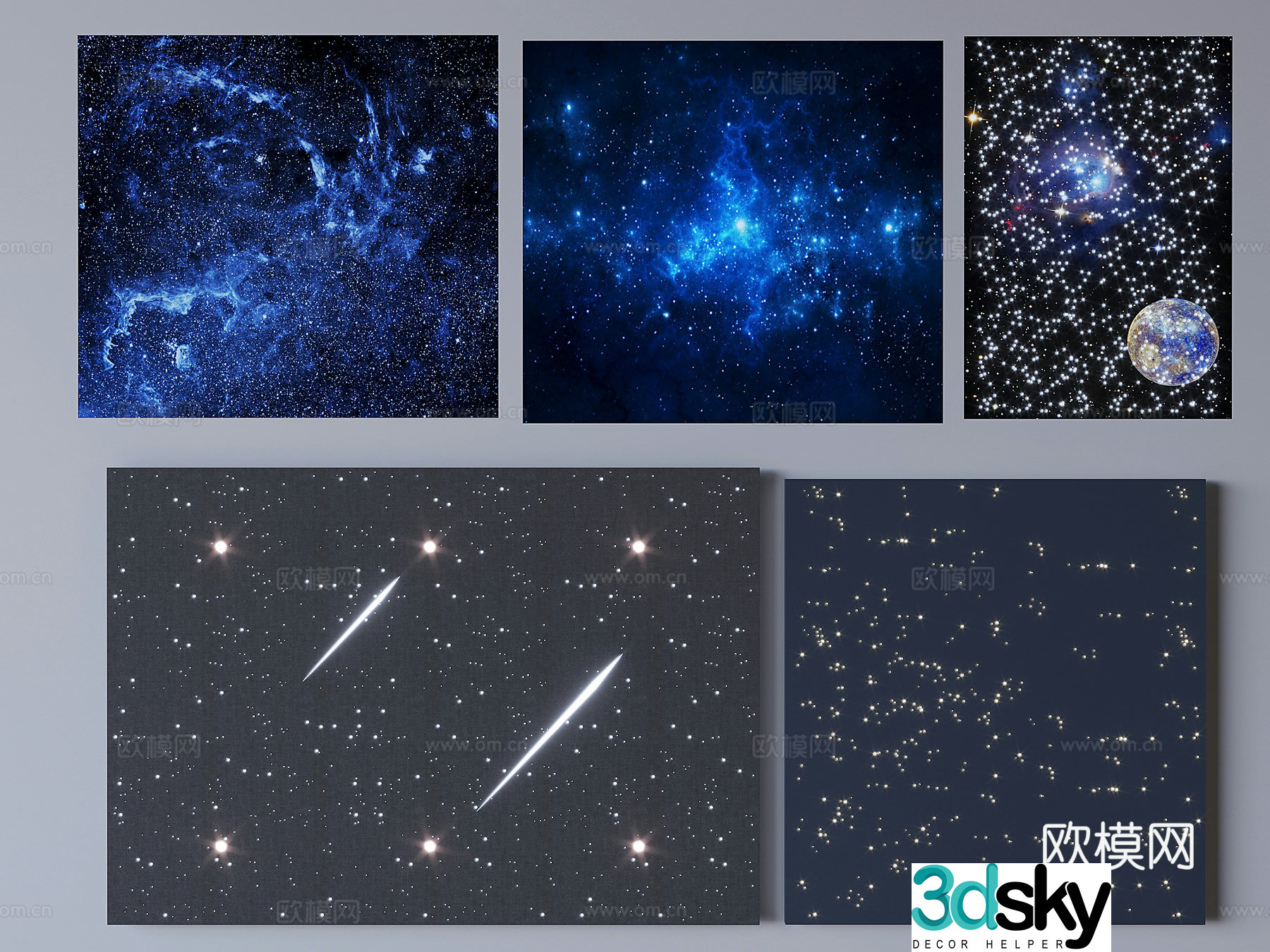 Starry sky ceiling fiber optic light meteor technological starry sky ceiling 3d model