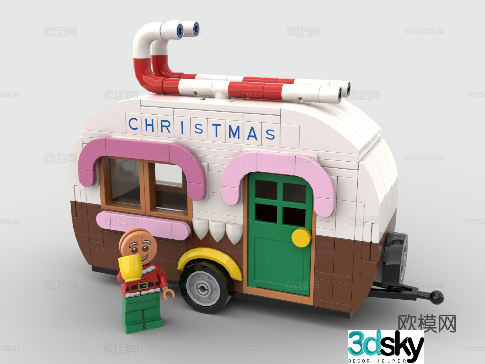 Lego LEGO toys building blocks Christmas gingerbread man camper RV RV 3d model