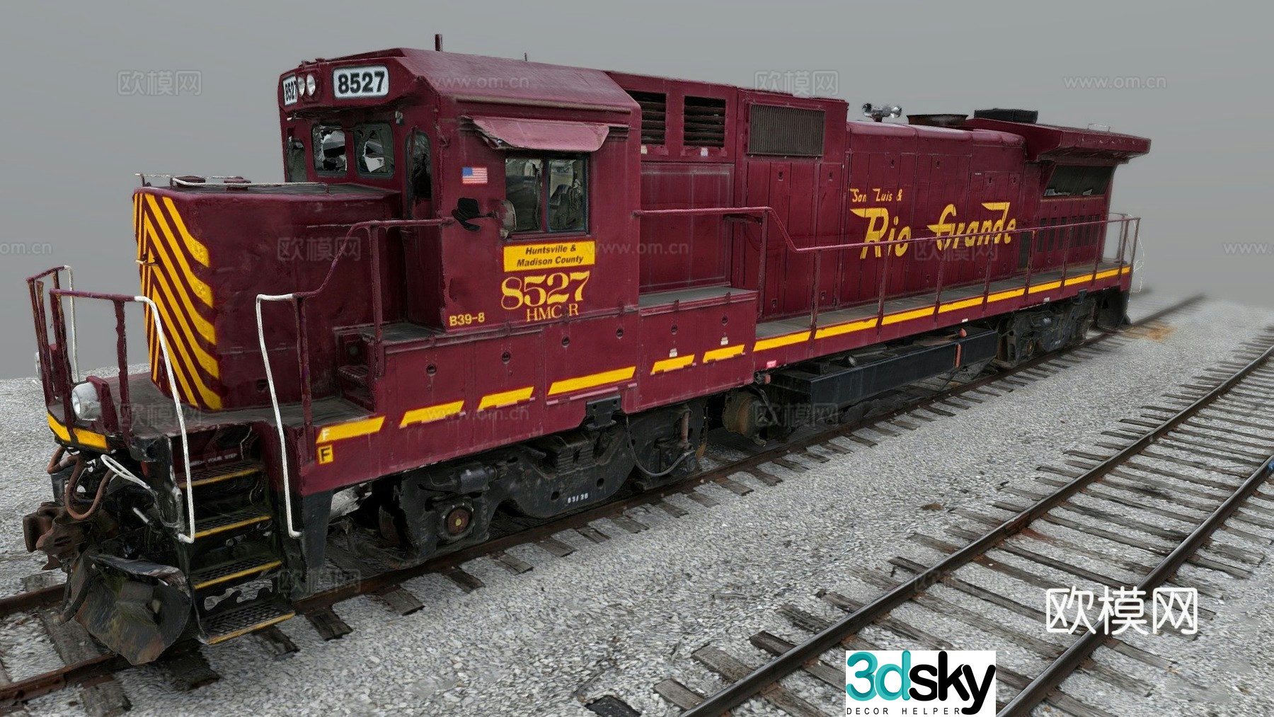3d model of train locomotive