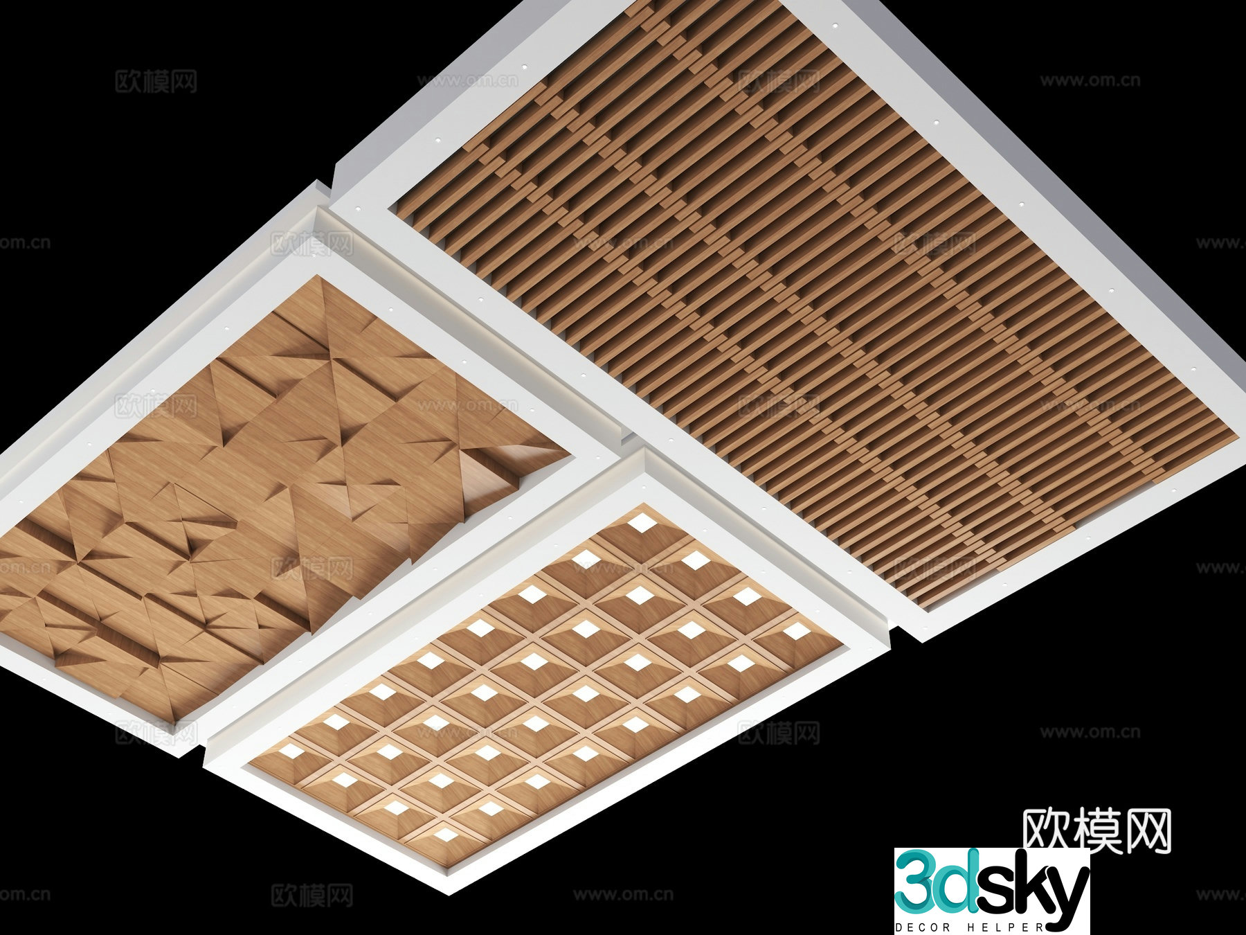 Modern square pass ceiling grille ceiling Lu Fangtong grille ceiling 3d model