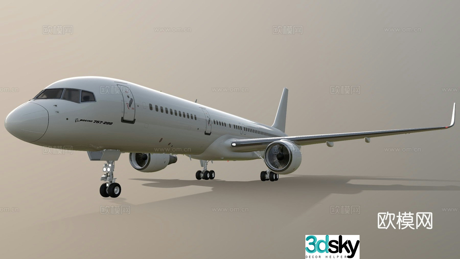 boeing airliner airplane 3d model