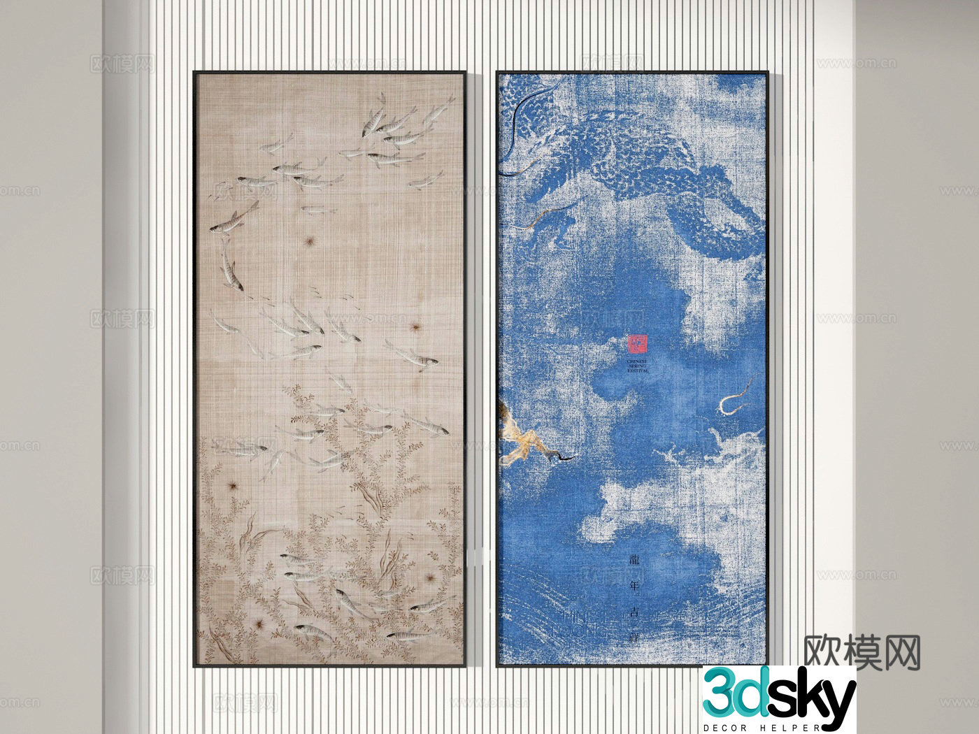 Decorative painting art painting hanging painting 3d model