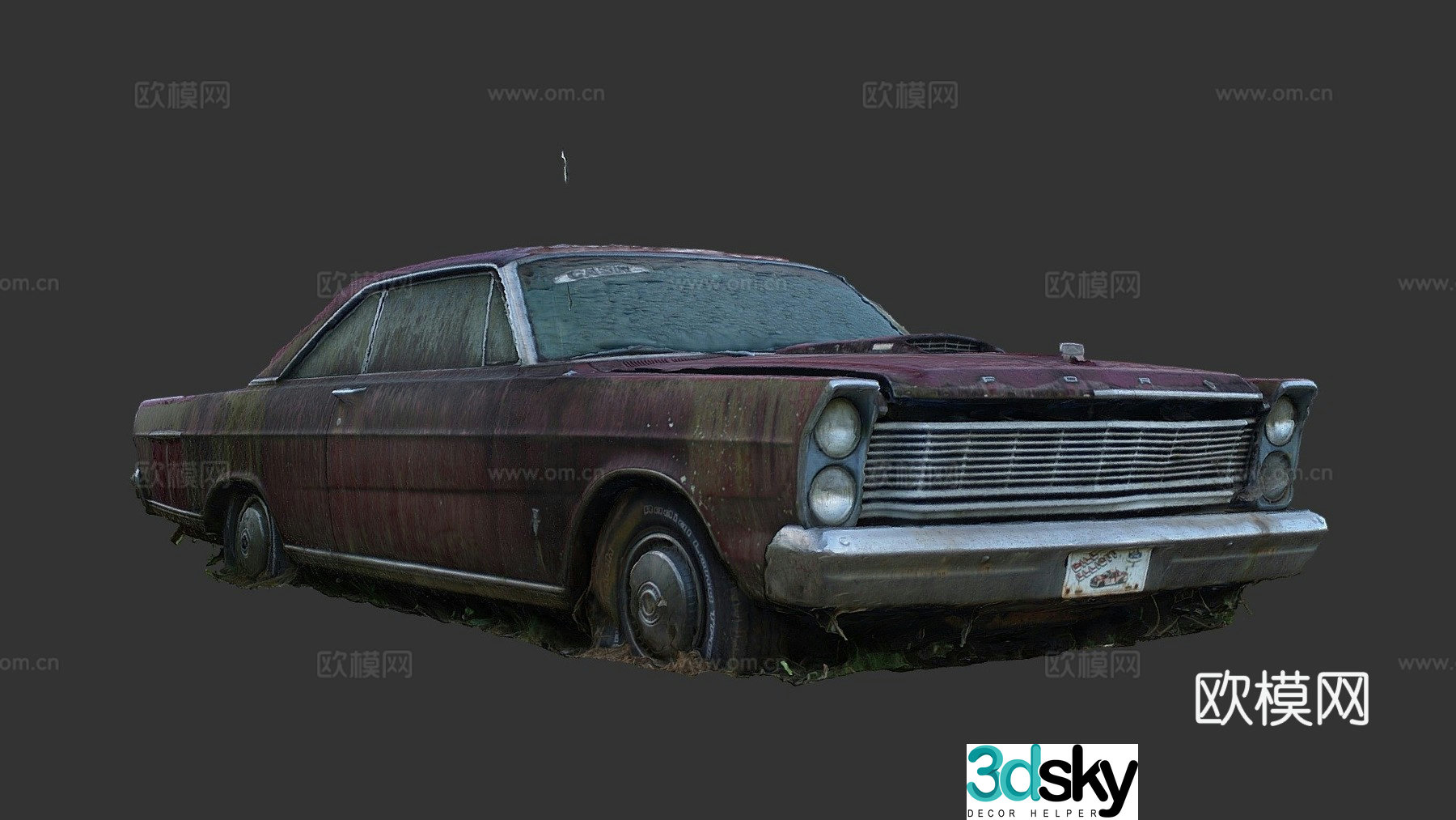 red car sedan sports car 3d model