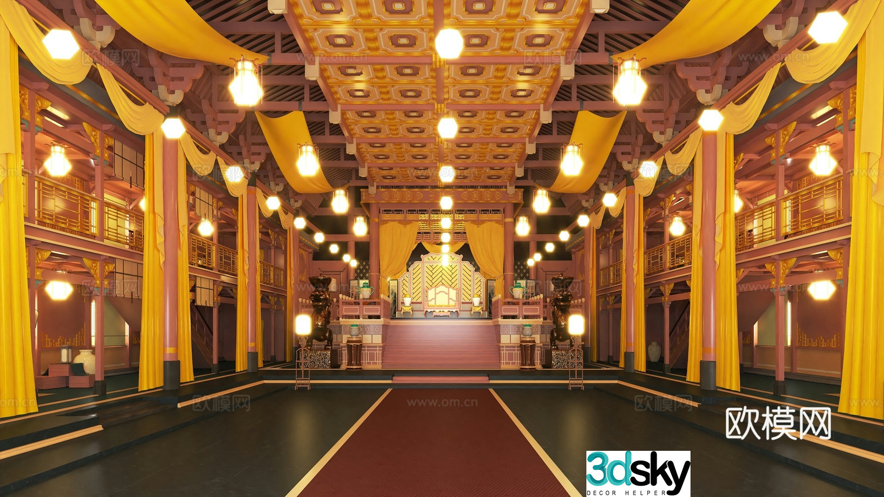 Song Dynasty auditorium palace Song Dynasty palace ancient palace ancient palace 3d model