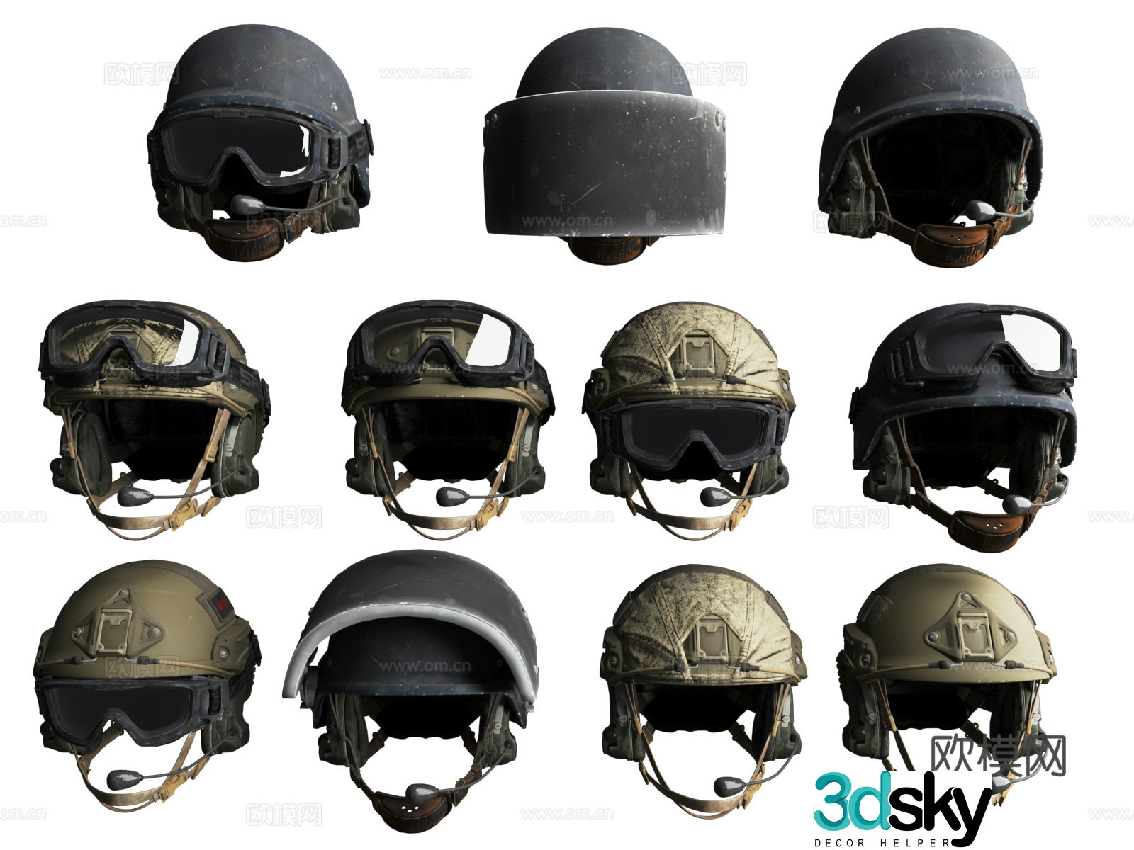 Bulletproof helmet troop helmet 3d model
