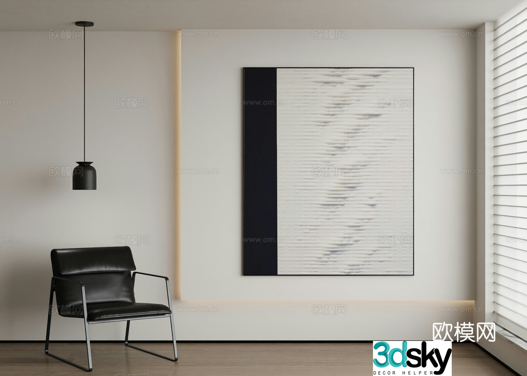Modern abstract painting decorative painting 3d model