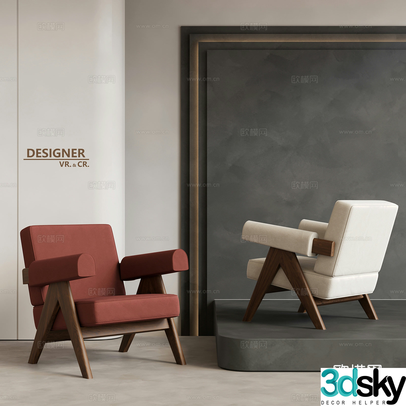 Modern armchair lounge chair 3d model
