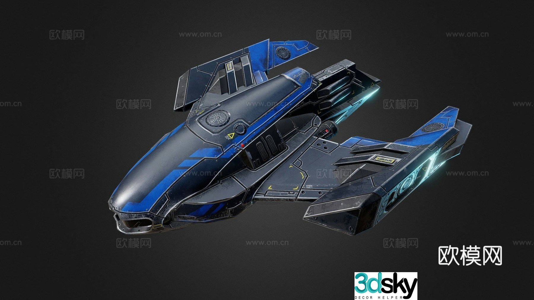 Sci-fi fighter spaceship 3d model