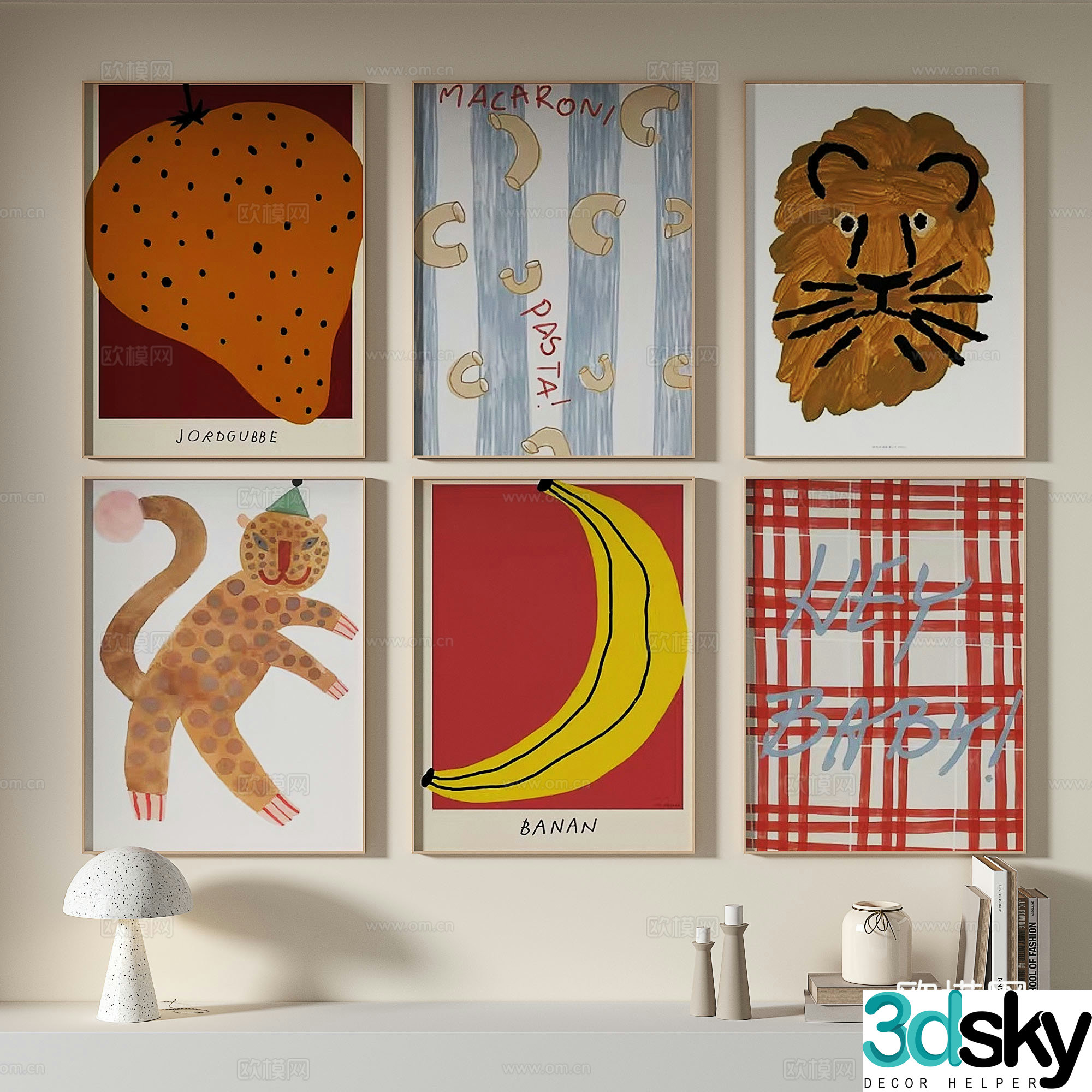 Decorative painting retro painting hanging painting 3d model