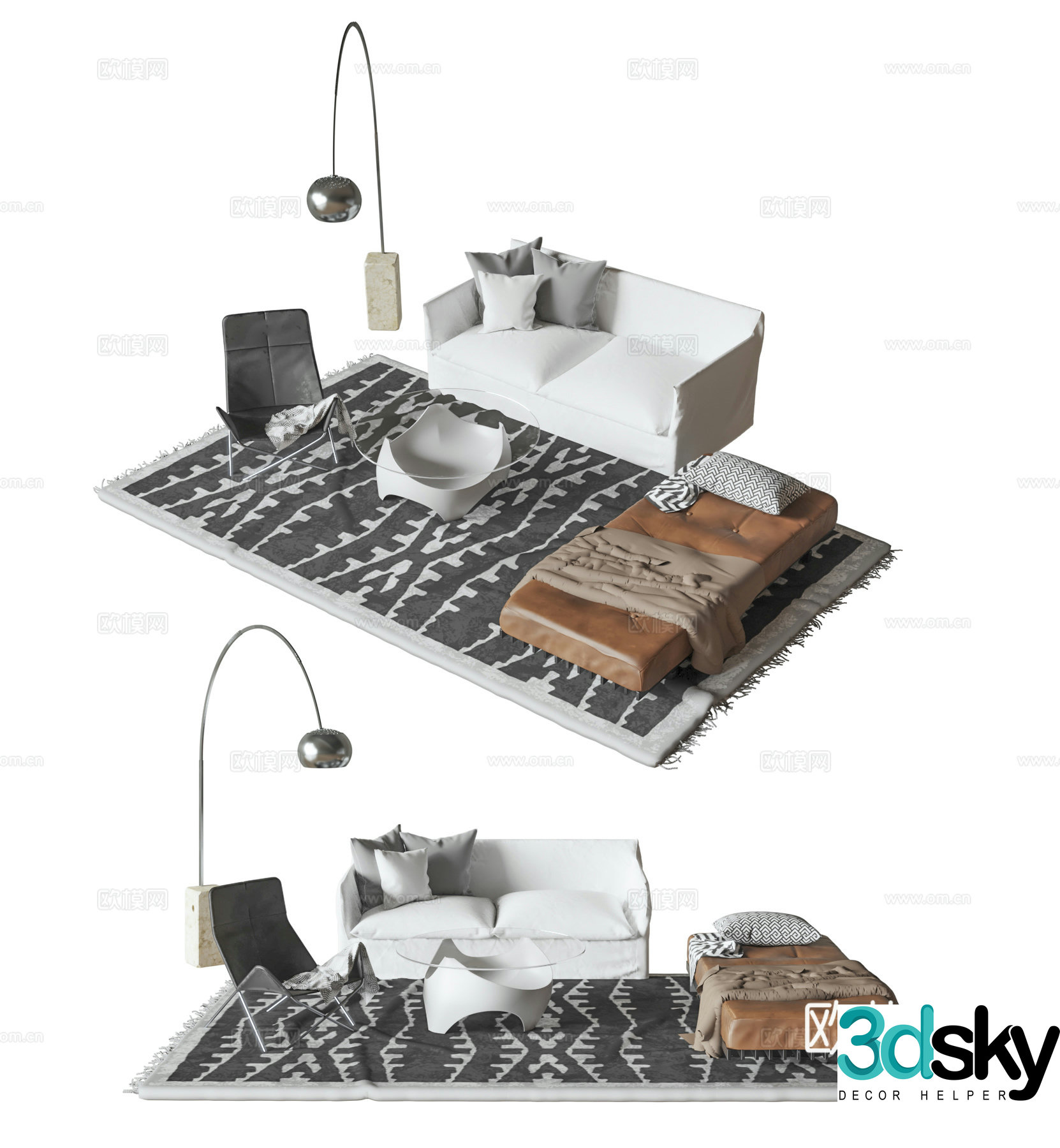 Modern sectional sofa 3d model