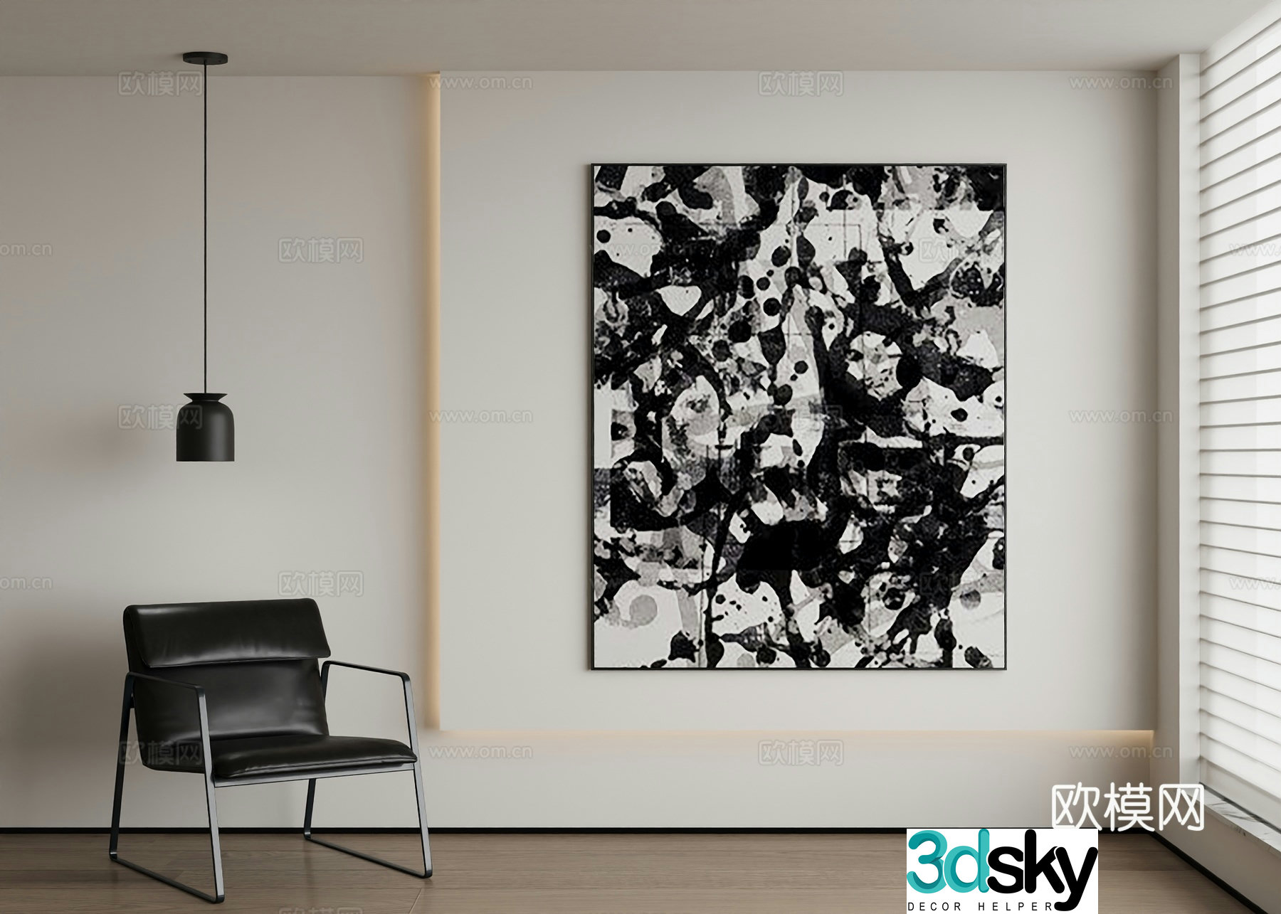 Modern abstract painting decorative painting 3d model
