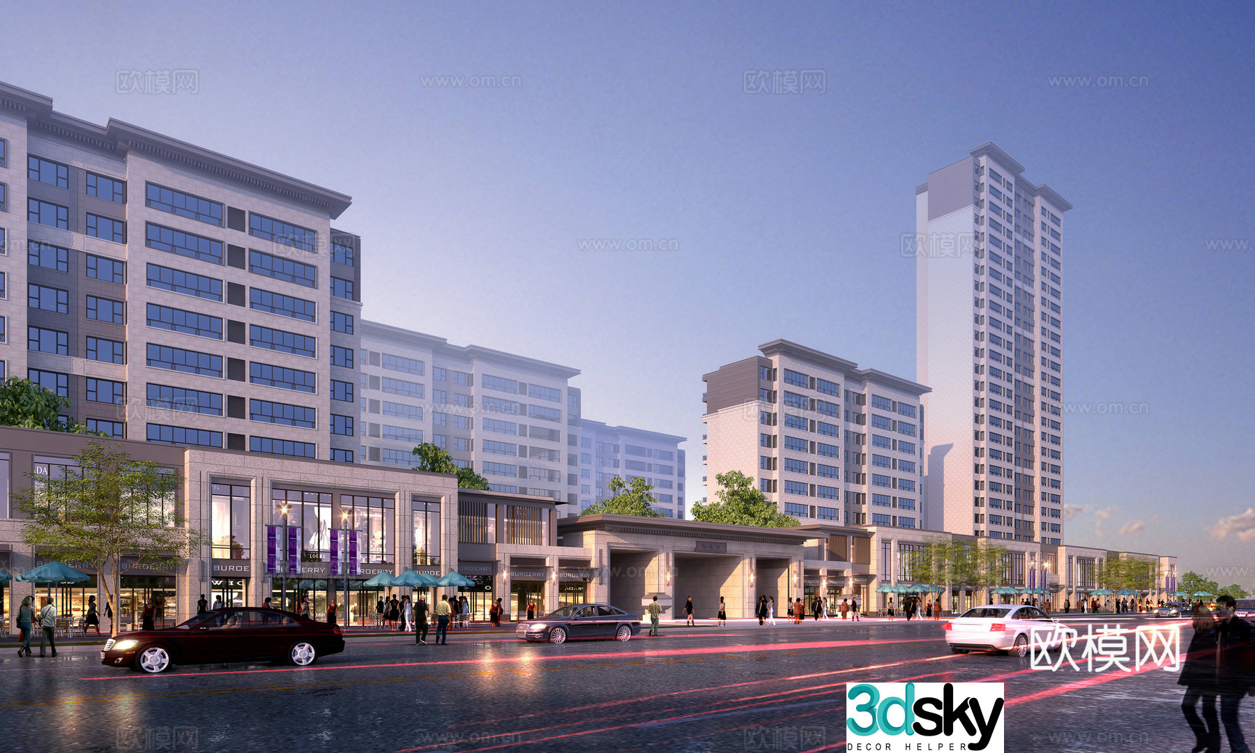 Residential street commercial 3D model