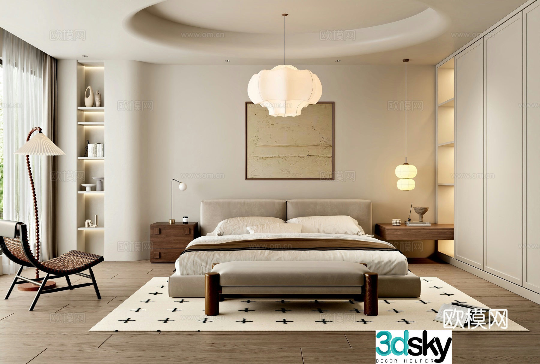 Medieval style bedroom master bedroom 3d model